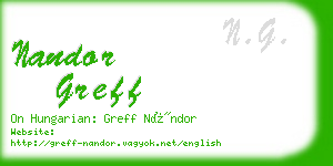 nandor greff business card